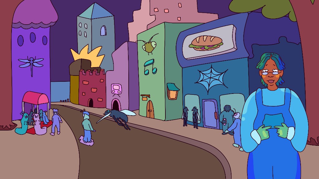 Mitch — colorful city street at night