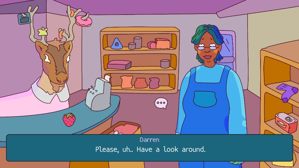 Mitch — shop interior with dialogue